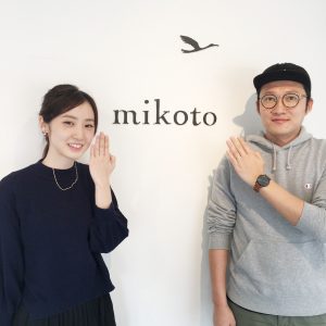 お客様 結婚指輪 記念撮影