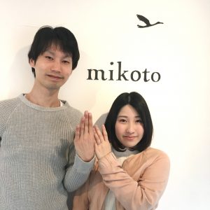 お客様 結婚指輪 記念撮影