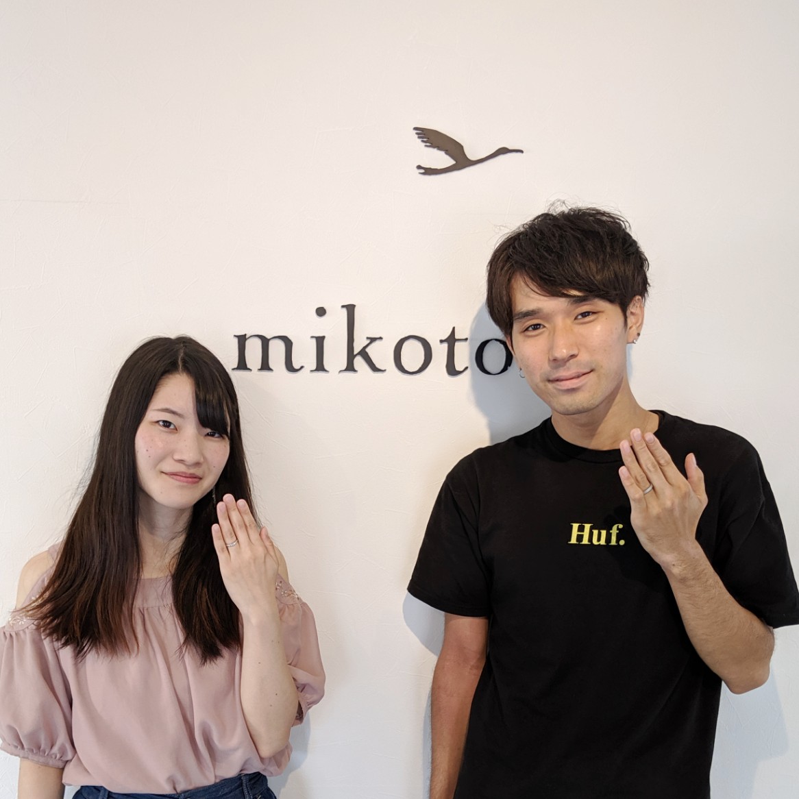 お客様 結婚指輪 記念写真