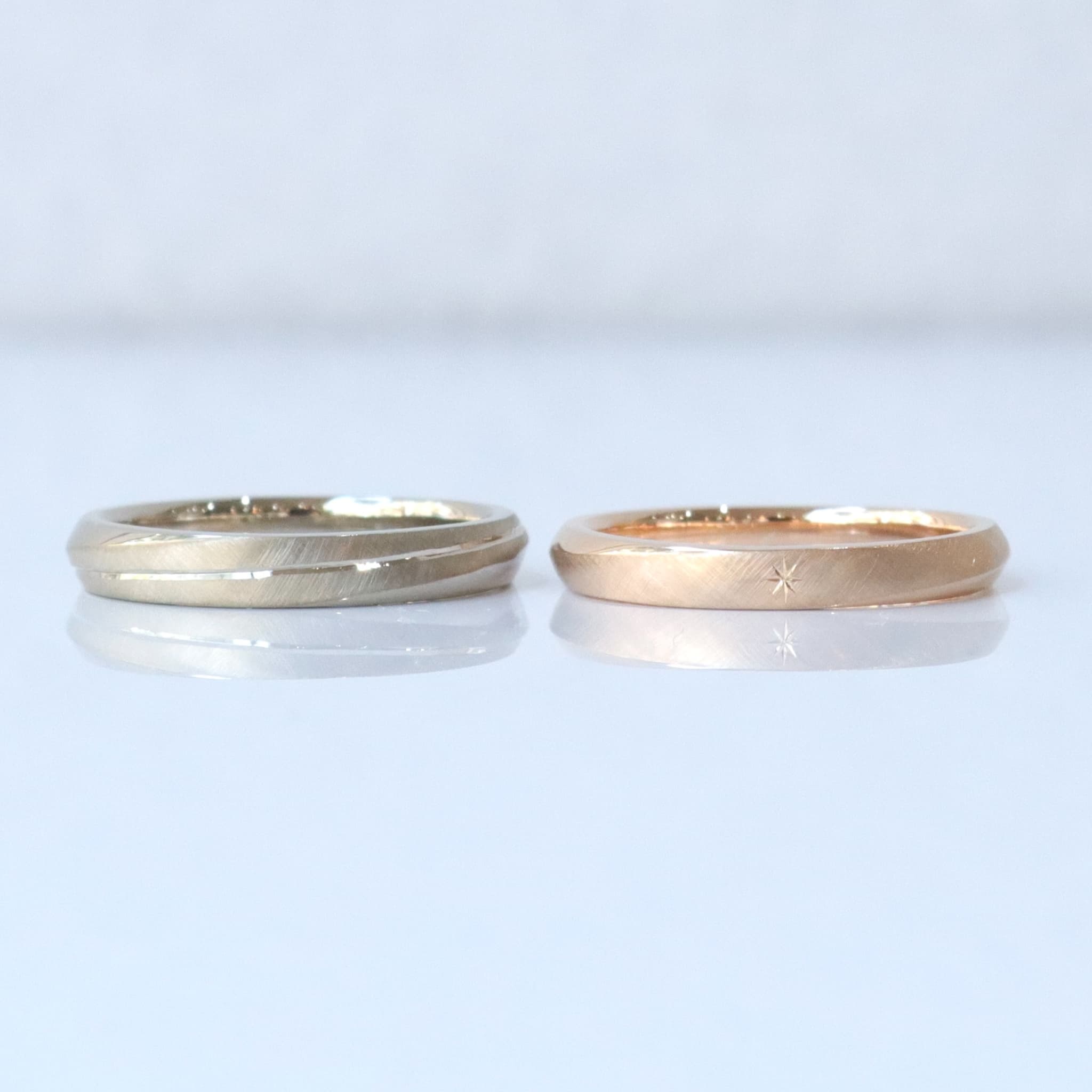 ふたつの表情を楽しむことができる結婚指輪